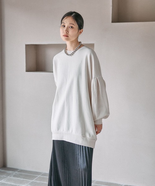 LEPSIM（レプシィム） トレーナー スウェット 袖タックボリューム