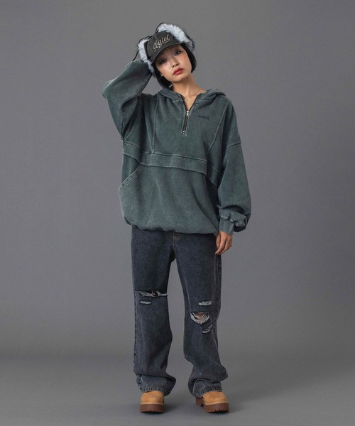 X-girl（エックスガール） キャップ 帽子 EMBOSSED LOGO PATCH EARFLAP