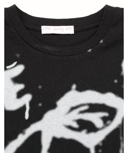 「Little sunny bite」 半袖Tシャツ MEDIUM ブラック レディース_画像4