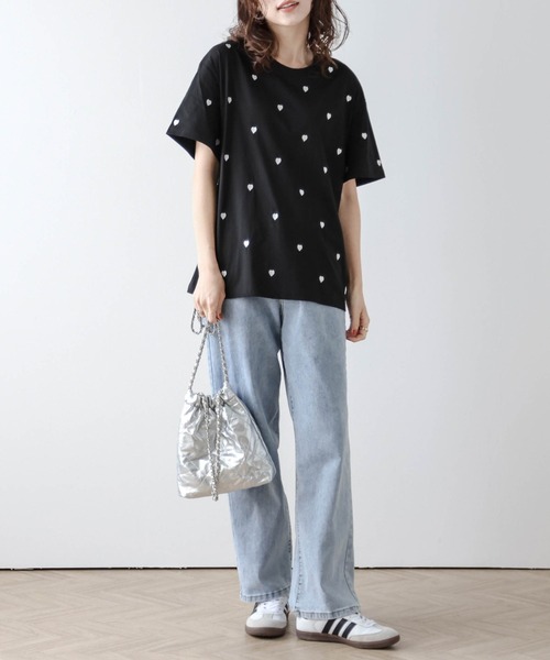 「SUGAR BISKET」 「La-gemme」半袖Tシャツ フリー ブラック レディース_画像2