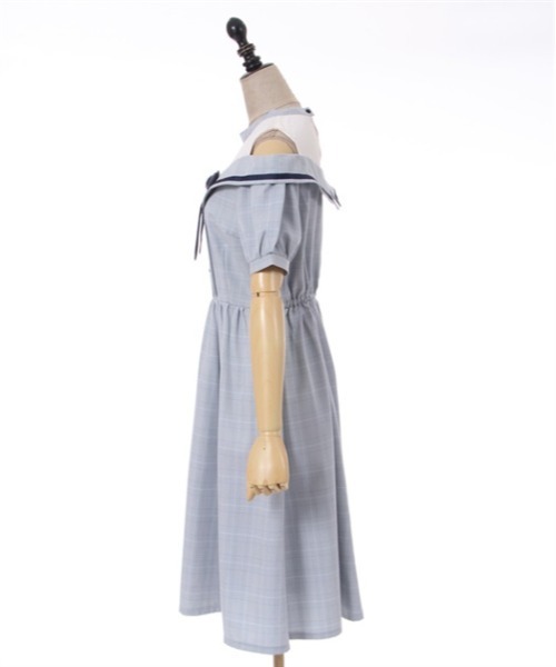 「axes femme POETIQUE」 半袖ワンピース MEDIUM グレー レディース_画像3