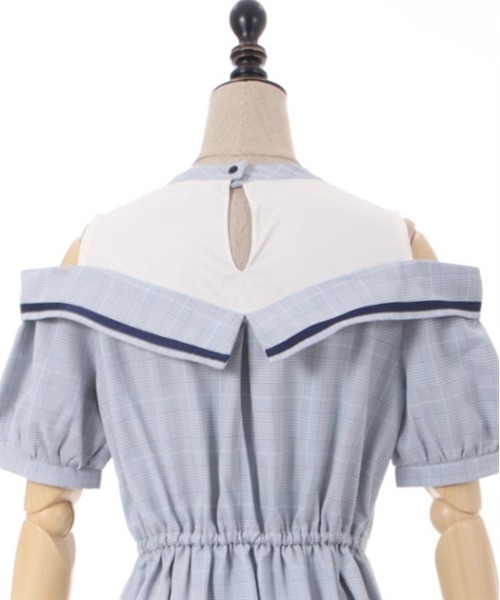 「axes femme POETIQUE」 半袖ワンピース MEDIUM グレー レディース_画像9