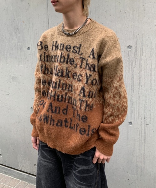 LILBEAR ニット グラデーションデザイ 秋冬トップス LILL（リル）の「モヘアライクルーズシルエットグラデーションニット