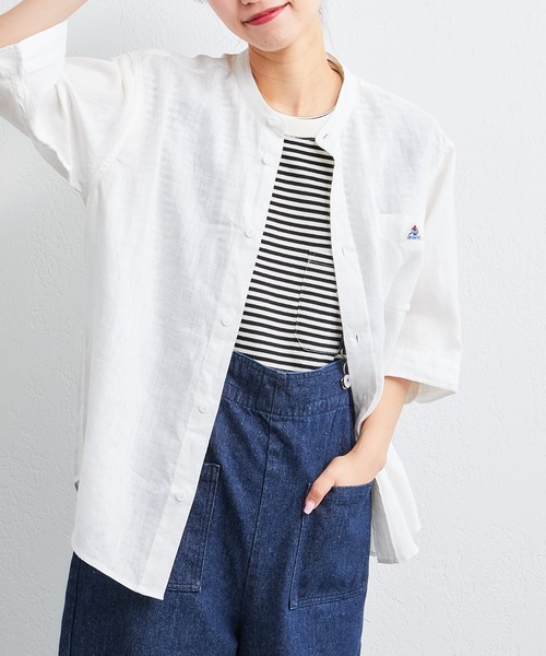 「GEVACO」 半袖ブラウス MEDIUM ホワイト レディース_画像3