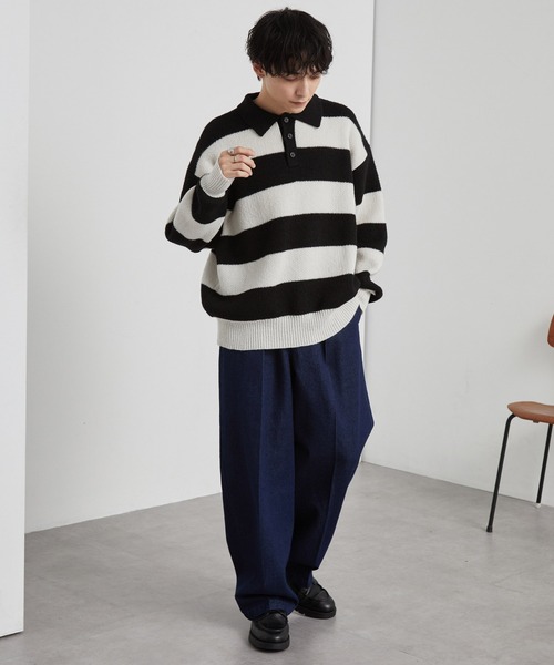 theory 22SS ウォッシャブル ボーダーニット　プルオーバー R122SM6427_SOFTSHEETPULLOVER_R