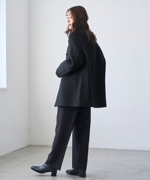 RONEL コート アウター 「RONEL」ノーカラーウールコート レディース