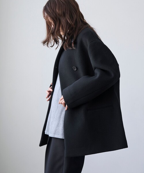 RONEL コート アウター ノーカラーウールコート レディース : ZOZOTOWN