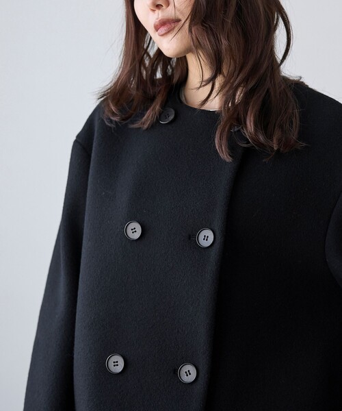 RONEL コート アウター ノーカラーウールコート レディース : ZOZOTOWN