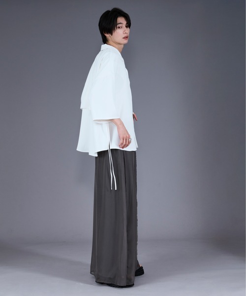 「Ellno Loset」 半袖シャツ LARGE オフホワイト メンズ_画像3