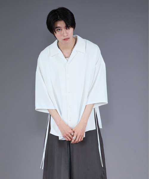 「Ellno Loset」 半袖シャツ LARGE オフホワイト メンズ_画像5
