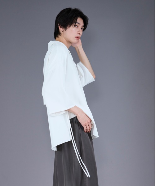「Ellno Loset」 半袖シャツ LARGE オフホワイト メンズ_画像6
