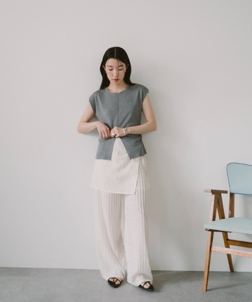 「DRWCYS」 半袖ニット FREE アイボリー レディース_画像4