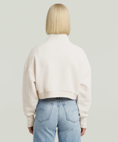G-STAR RAW トレーナー スウェット Cropped Half Zip Loose Sweater