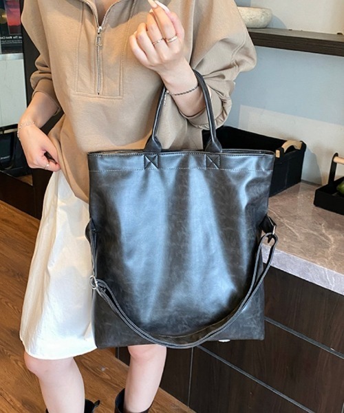 トートバッグ　未使用・新品 トートバッグ 2WAY レトロ 大容量トートバック ショルダーバッグ