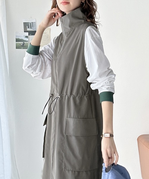 「Java」 ノースリーブワンピース LARGE ブラック レディースの画像2