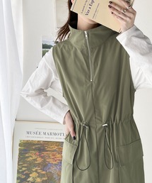 「Java」 ノースリーブワンピース LARGE ブラック レディースの画像3