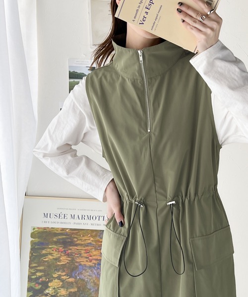 「Java」 ノースリーブワンピース LARGE ブラック レディースの画像3