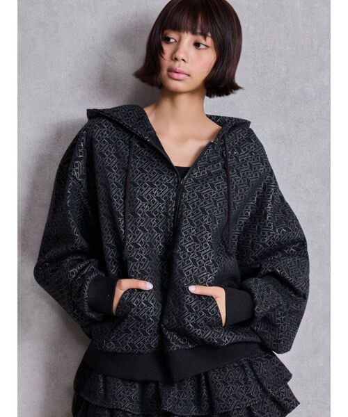 GYDA（ジェイダ） パーカー GG chain glitter print BIGパーカー