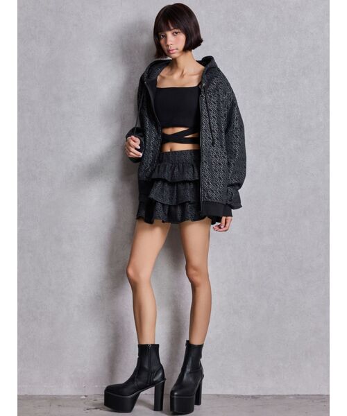 GYDA（ジェイダ） パーカー GG chain glitter print BIGパーカー