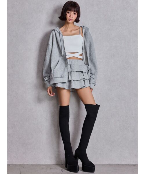 GYDA（ジェイダ） パーカー GG chain glitter print BIGパーカー