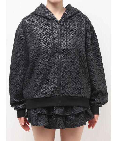 GYDA（ジェイダ） パーカー GG chain glitter print BIGパーカー