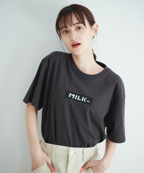 「MILKFED.」 半袖Tシャツ MEDIUM ベージュ レディース_画像4