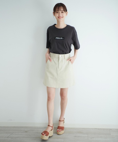 「MILKFED.」 半袖Tシャツ MEDIUM ベージュ レディース_画像5