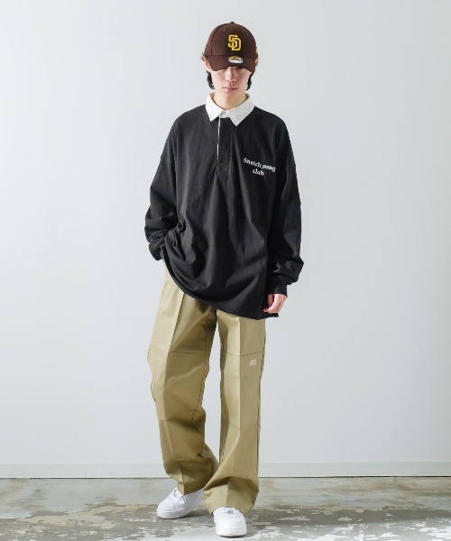 「improves」 長袖ポロシャツ MEDIUM ブルーグレー メンズ_画像5