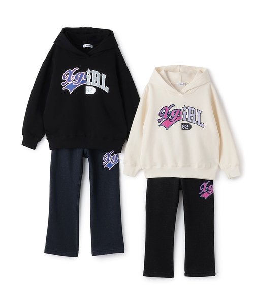 X-girl Stages（エックスガールステージス） セットアップ ロゴ裏起毛