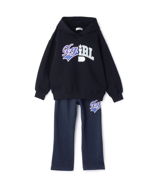 X-girl Stages（エックスガールステージス） セットアップ ロゴ裏起毛