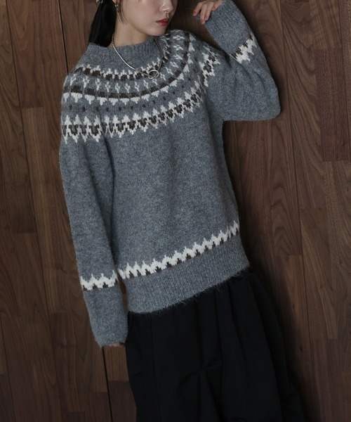 12／13までの出品 ノルディックニット J by blue（ジェイバイブルー） ニット セーター ノルディックニット