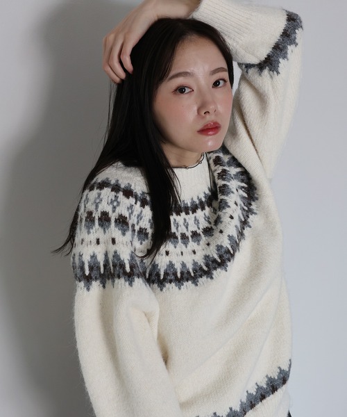 12／13までの出品 ノルディックニット J by blue（ジェイバイブルー） ニット セーター ノルディックニット
