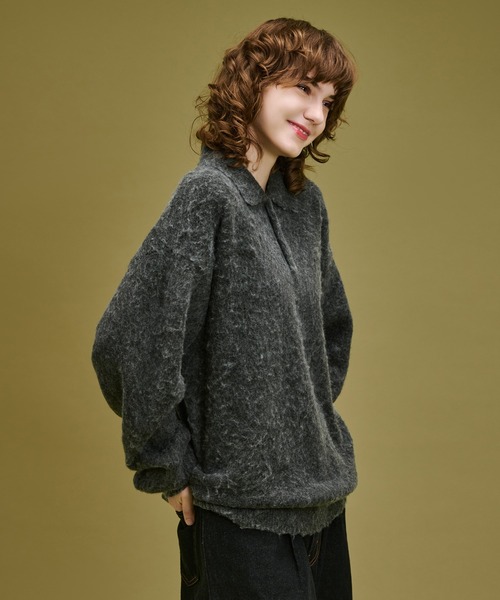 WETTEMPT セーター ニット BRUSHED SHAGGY KNIT POLO / ブラッシュド