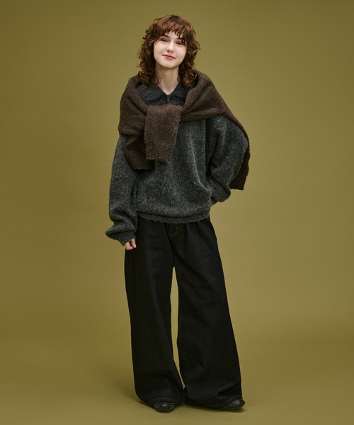 WETTEMPT セーター ニット BRUSHED SHAGGY KNIT POLO / ブラッシュド