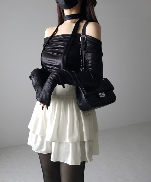 「me+em select」 ミニスカート FREE アイボリー レディース_画像8