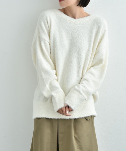 「INTERPLANET」 長袖ニット FREE オフホワイト レディース_画像9