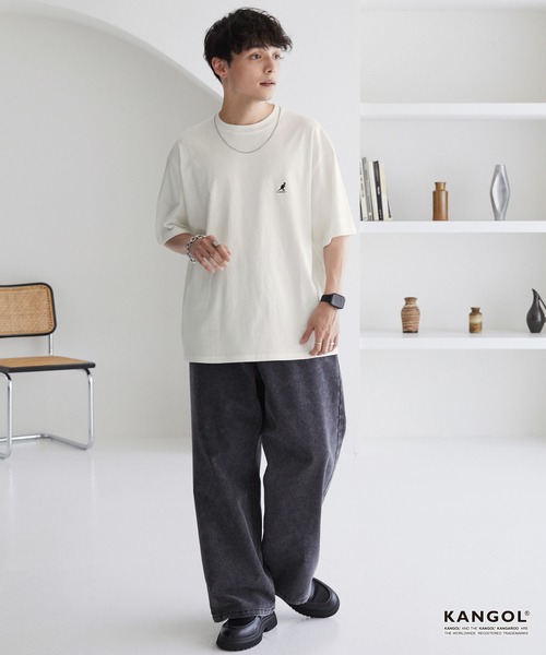 「KANGOL」 半袖Tシャツ S ライトピンク メンズ_画像4