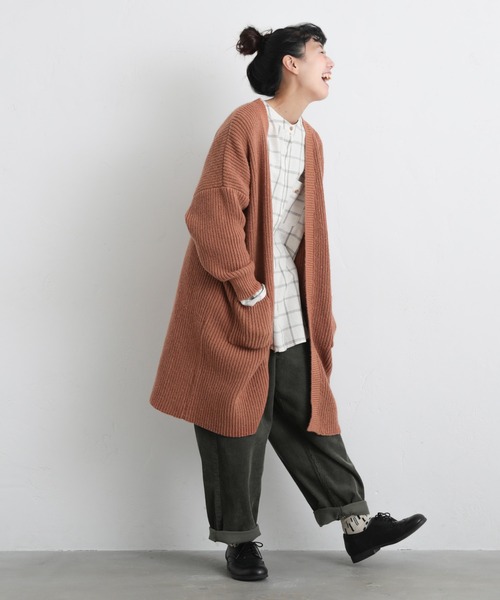 「soulberry」 ニットカーディガン M オレンジ レディース_画像4