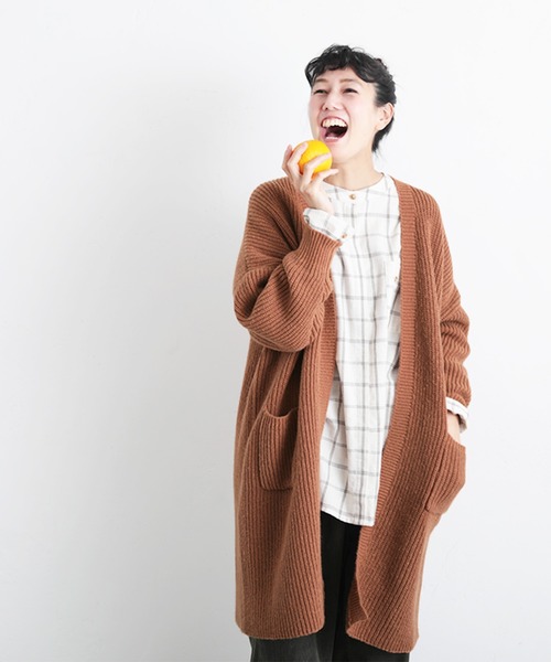 「soulberry」 ニットカーディガン M オレンジ レディース_画像5