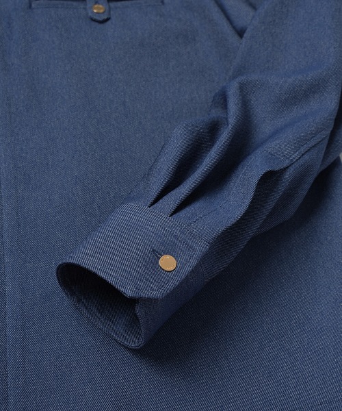 CULLNI（クルニ） シャツ Faux Denim Button-Tab Pocket Zip Up Shirt