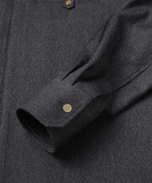 CULLNI（クルニ） シャツ Faux Denim Button-Tab Pocket Zip Up Shirt