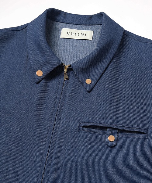 CULLNI（クルニ） シャツ Faux Denim Button-Tab Pocket Zip Up Shirt