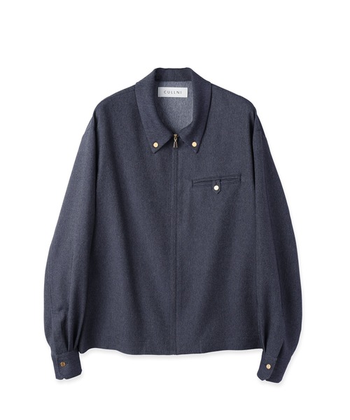 CULLNI（クルニ） シャツ Faux Denim Button-Tab Pocket Zip Up Shirt