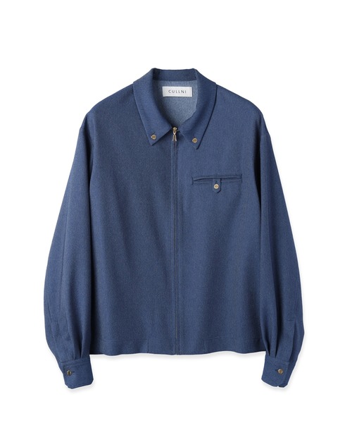 CULLNI（クルニ） シャツ Faux Denim Button-Tab Pocket Zip Up Shirt