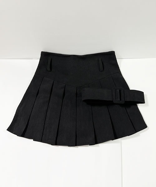 スカート ベルト付フレアプリーツミニスカート : ZOZOTOWN Yahoo!店