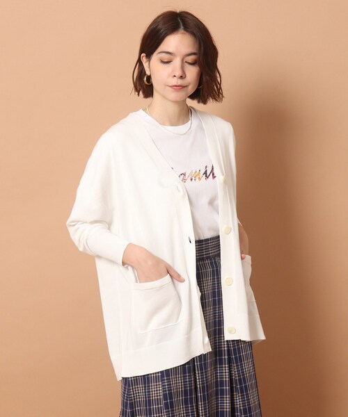 「DRESSTERIOR」 ニットカーディガン 38 ホワイト レディース_画像2