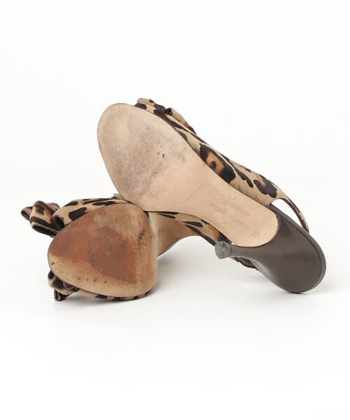 「Manolo Blahnik」 ヒールサンダル 36 ベージュ レディース_画像3