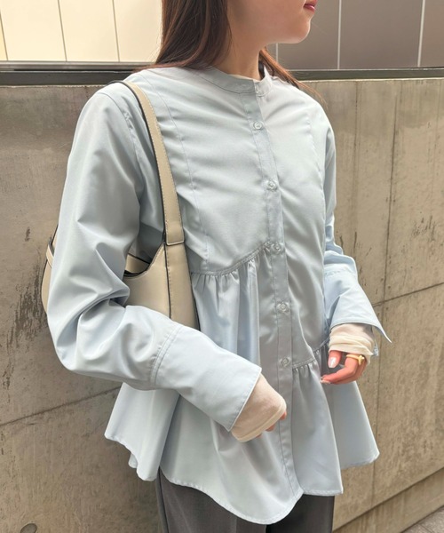 「VIS」 長袖ブラウス FREE サックスブルー レディース_画像7