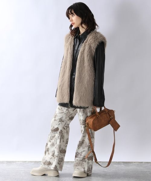 「JEANASIS」 長袖シャツ FREE ブラウン レディース_画像5