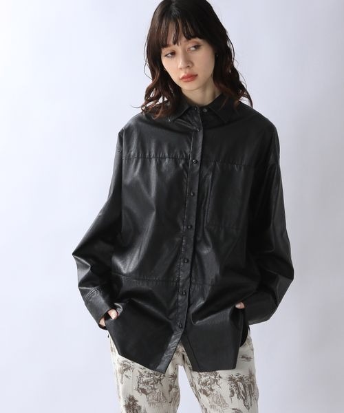 「JEANASIS」 長袖シャツ FREE ブラウン レディース_画像7